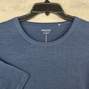 Proof 72 Hour T-Shirt Mens Medium Tall Navy Blue Merino Wool Blend Classic Fit